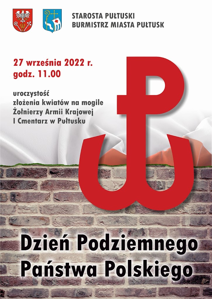 Zaproszenie na uroczystości Dnia Podziemnego Państwa Polskiego